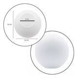 Globo Vidro Esfera/bola 10 Cm Diâmetro Fosco Sem Colar Cor Branco