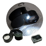 Lupa Con Luz Led Doble Plegable Para Leer Joyeria Zoom X40 