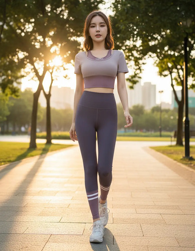 Conjunto Deportivo 2pz Leggins + Crop Top Ejercicio Gym Runi