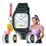 Relógio Feminino Casio Digital Analógico Aw-48he + Chaveiro