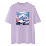 Camiseta Montanha Carro Paisagem Japonês Aesthetic Unisex