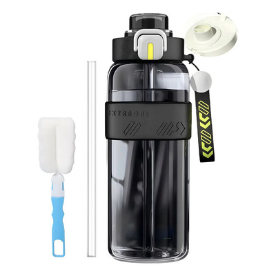 Botella 1200ml Deportiva Botellas Plastico Agua Transparente Color Negro | MercadoLibre