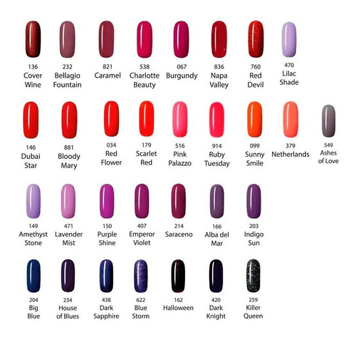 Esmalte Meline Semipermanente Color Gel Uv Led X 6 Unidades