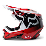 Casco V1 Leed Rojo Fluor Proteccion Atv Motocross Fox Juri