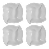 Set X 4 Dulcera Dips Copetinero Cazuela De Porcelana Flor Color Blanco