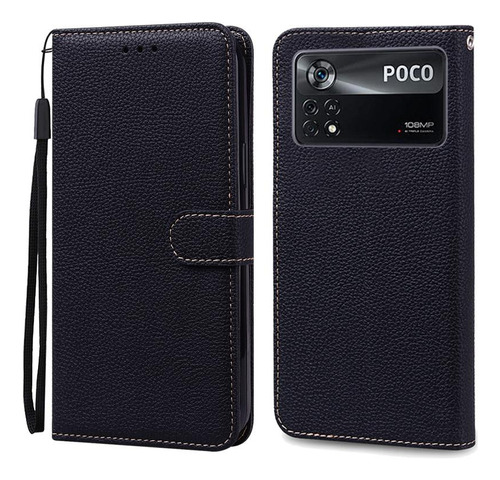 Funda De Piel Tipo Cartera Con Tapa Para Xiaomi Poco X4 Pro