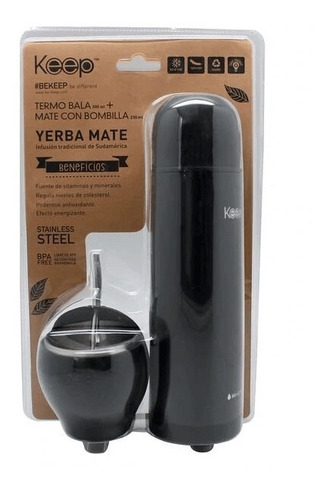 Set Keep De Termo Bala 500 Ml + Mate 230ml + Bombilla Acero