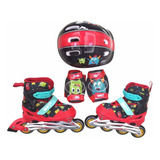 Patines Rollers Extensibles Talle 32 Al 36  + Protecciones