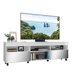 Rack Tv 65  C/ Rodízios  E 2 Portas Paris Multimóveis V3330 Cor Branco