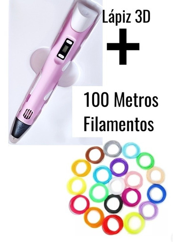 Láliz 3d Rosado + 100 Metros De Filamentos