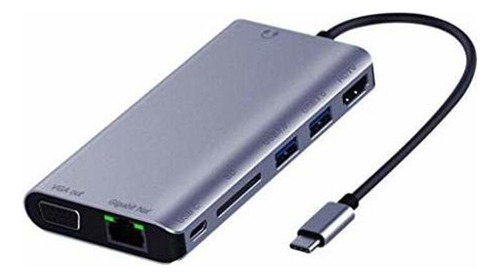 Wykdl Usb C Hub 8 En 1 Adaptador Usb C Con 4k 1080p Vga Giga