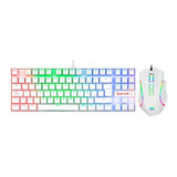 Combo Gamer Teclado Mecanico Kumara Rgb Mouse Griffin White