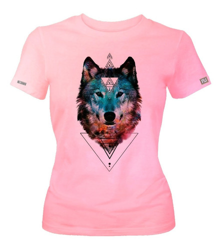 Camiseta Estampada Lobo Triangulo Arte Dama Mujer Inp Ikrd