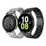 2 Correas De Acero Para Samsung Galaxy Watch 5 Pro 4 Classic