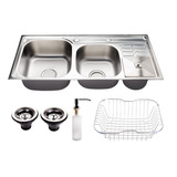 Kit Cuba Pia Aço Inox Gourmet Nw Cozinha Acessórios Dupla