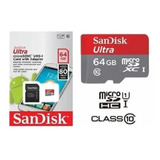 Memoria Micro Sd Sandisk 64 Gb Clase 10 De 80mb/s Original