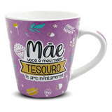 Caneca Cerâmica Xicara Presente Dia Das Mães Frases 300ml Mãe Você É Meu Maior Tesouro