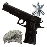 Pistola Co2 Aire Comprimido Fox Colt 1911 Semi Auto + Kit