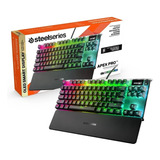 Teclado Gamer Steelseries Apex Pro Tkl Qwerty Inglés Us Color Negro Con Luz Rgb