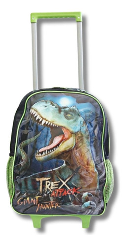 Mochila Rodinha Escolar Creche Infantil Dinossauro T-rex 3d