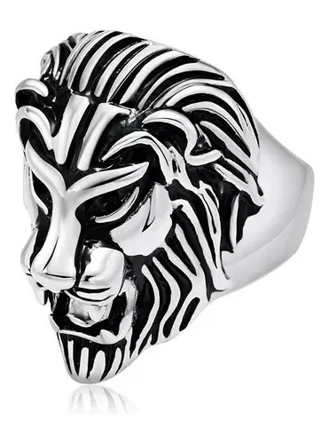 Anillo León Masculino Fuerza Acero Inoxidable Titanio A267
