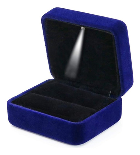 Velvet Ring Box With Led Light Jewelry Display Gift Box For