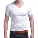 Pack X 3 Remeras Entalladas Slim Fit De Hombre Escote V