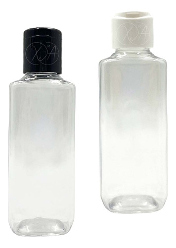 Botella 60 Ml Pet Cuadrada De Plastico Con Tapa Flip Top X12