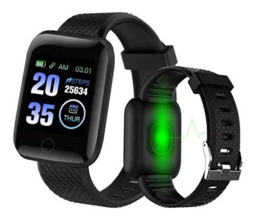 Relógio Inteligente Smart Bracelet D13 Bluetooth Android Ios Cor Da Caixa Preta Cor Da Pulseira Preto Cor Do Bisel Preto