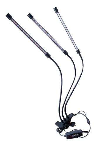 Luces Led Tubo Indoor Cultivo Flora Vege Pinzas 3 Luces