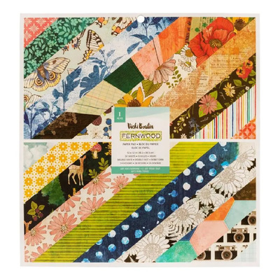 Block Papel Decorado 12x12 PuLG Fernwood Flores Estampado | Meses sin interés