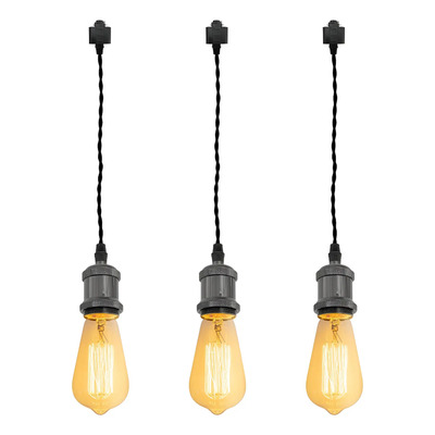 Kiven Mini Riel Colgante, Sistema H, 3 Luces, Kit