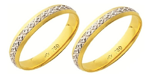 Alianças Em 2 Tons De Ouro 18k Para Casamento Bodas