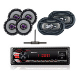 Pioneer 2 Pares 6 Pol + Falante Ls69 + Rádio Etech + Antena