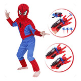 Fantasia Infantil Do Homem Aranha C/luva Lança Teia Dardos 