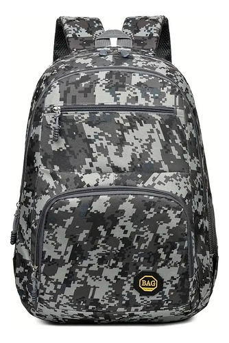 Mochila Deportiva Camuflada Tiras Acolchonadas Grande Cómoda