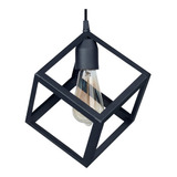Lámpara Colgante Cubotecho Simple Aplique E27 Rex Color Negro