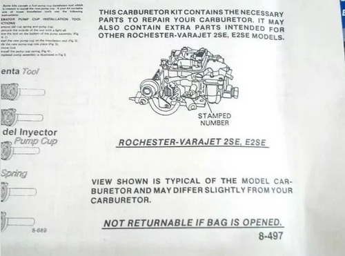 Kit Carburador Chevrolet Gmc C10 C20 C30 4.1 250 6l 1979-84 Foto 7