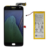 Tela Display Touch Para Moto G5 Plus Xt1683 Preto + Bateria