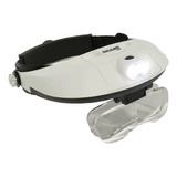 Lupa Vincha Binocular Doble Luz Led 5 Lentes Galileo