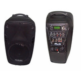 Powered 890 Gbr Bafle Bateria Recargable Mp3 Usb Sd Bluetooth Fm Lee Carpetas Control Remoto 2 Microfonos Display Lcd 