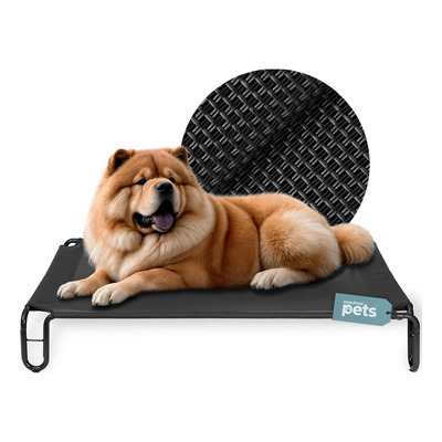 Cama Elevada Perro Catre Mascotas 110x76x20 Cm Esquimal Pets Negro Liso | Envío gratis
