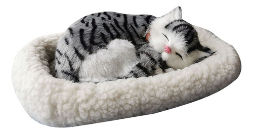 Peluche Realista For Respirar Con Forma De Gato Dormido