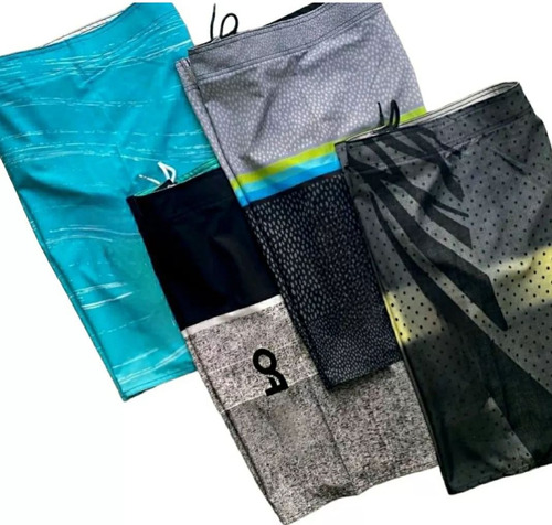 Kit 5 Bermudas Masculina Tactel Elastano Praia Surf Academia