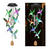 Colibrí Solar Viento Campanas Luz Para Decoración De Jardín