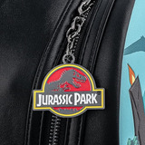 Loungefly Pop Jurassic Park Gates - Bolso Bandolera Con Dobl Acabado De Los Herrajes Plata Color Negro Correa De Hombro Negro Diseño De La Tela Lisa