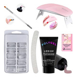 Kit Polygel Gel 100 Moldes F1 Manicure Acessórios Essenciais