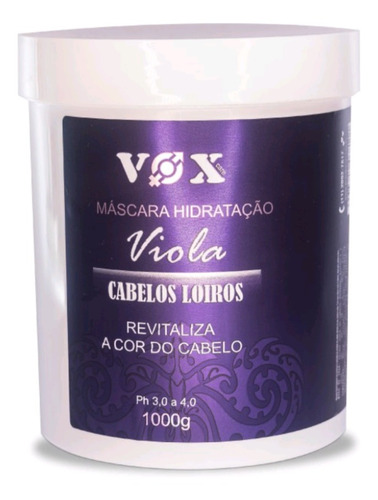 Máscara Matizante Desamareladora Profissonal 1kg Viola Vox  