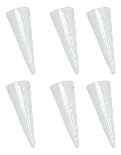 Bom 6 X Cone De Vidro Transparente Pendurado Na Parede Vaso