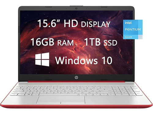 Laptop Hp 15.6'' Intel Pentium N5030 16gb 1tb -rojo